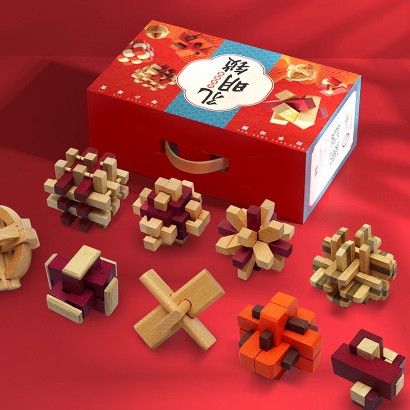 Kongming Lock Luban Lock Full Set Of Intelligence Unlocking Suit Primary School Children Nine-Chain Wooden Educational Toys Building Blocks - Image 5